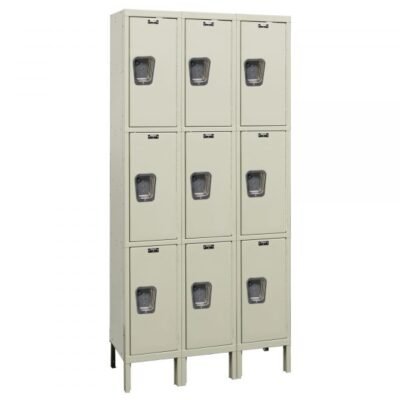 Hallowell UY3228-3PT Maintenance-Free Quiet Locker, Triple Tier (78″H x 36″W, Tan, Starter)