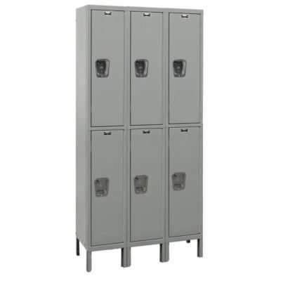 Hallowell UY3558-2HG Maintenance-Free Quiet Locker, Double Tier (78″H x 45″W, Dark Gray, Starter)