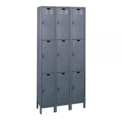Hallowell UH3288-3A-HG Triple Tier Value Max Locker Add-On 78in H Dark Gray