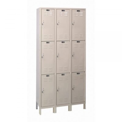 Hallowell UH3288-3PT Triple Tier Value Max Locker 78in H Tan