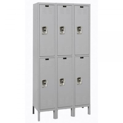 Hallowell URB3258-2A-PL ReadyBuilt Locker, Double Tier (78″H x 36″W, Gray, Add-On)