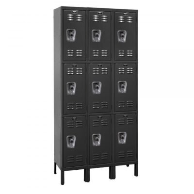 Hallowell URB3258-3A-ME Triple Tier ReadyBuilt Locker 78in H Black