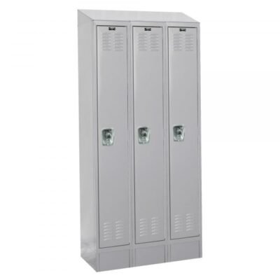 Hallowell U3228-3MB Premium Steel Locker, Triple Tier (78″H x 36″W, Blue, Starter)