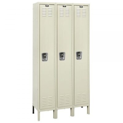Hallowell UW1288-3MEW Metal-Wood Hybrid Locker, Triple Tier (78″H x 12″W, Black, Starter)