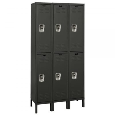 Hallowell URB3288-2A-ME ReadyBuilt Locker, Double Tier (78″H x 36″W, Black, Add-On)