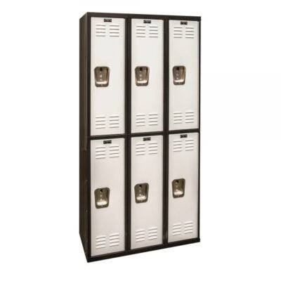 Hallowell U3282-2A-MP Black Tie Locker (Pinstripe), Double Tier (72″H x 12″W, Black, Add-On)