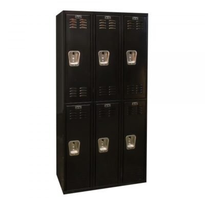 Hallowell U3282-2A-ME Black Tie Locker, Double Tier (72″H x 12″W, Black, Add-On)