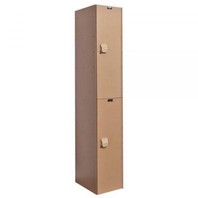 Hallowell HPL1282-2A-TE AquaMax Plastic Locker, Double Tier (72″H x 12″W, Tan, Add-On)