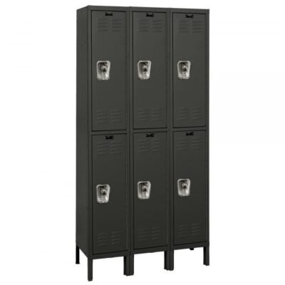 Hallowell URB3258-2A-ME ReadyBuilt Locker, Double Tier (78″H x 36″W, Black, Add-On)