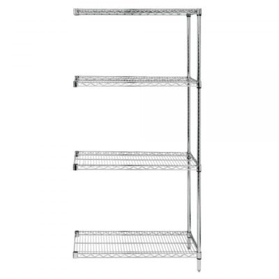 Quantum AD63-3636S 4-Shelf SS Wire Rack (63″H, 36″D x 36″W, Adder)
