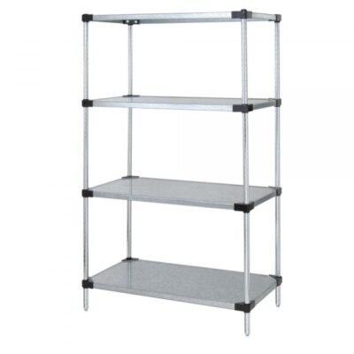 Quantum WR63-2472SG 4-Shelf Solid Galvanized Starter Unit, 72in W x 24in D x 63in H