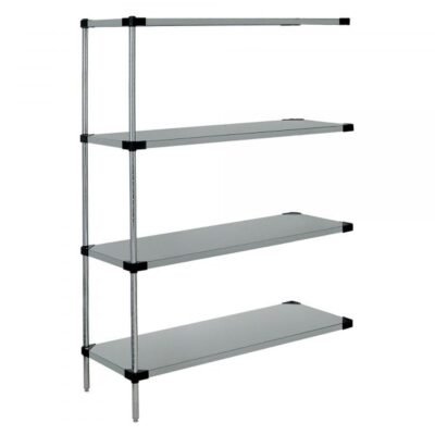Quantum WRSAD4-74-2160SS 4-Shelf Solid SS (74″H, 21″D x 60″W, Add-On)