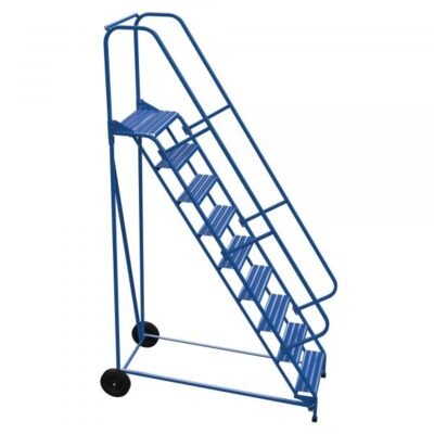 Vestil LAD-RAF-9-24-G 9-Step Grip Strut Roll-A-Fold Ladder (120″ H)