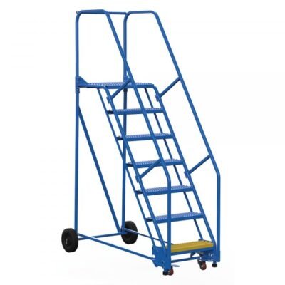 Vestil LAD-7-21-G 7-Step Grip Strut Steel Warehouse Ladder (100″ H)