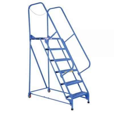 Vestil LAD-MM-6-G 6-Step Grip Strut Steel Maintenance Ladder (90″ H)