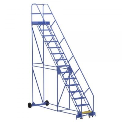 Vestil LAD-15-21-P-EZ 15-Step Perforated Warehouse Ladder w/ Easy Roll (186″ H)