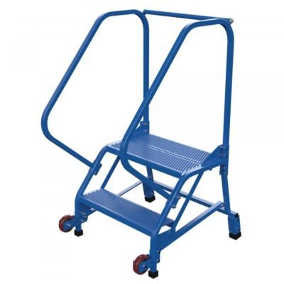 Vestil LAD-TRN-50-2-P 2-Step Perforated Tip-N-Roll Ladder (50″ H, Narrow Profile)