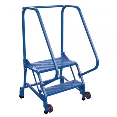 Vestil LAD-TRN-60-2-P 2-Step Perforated Tip-N-Roll Ladder (50″ H, Narrow Profile)