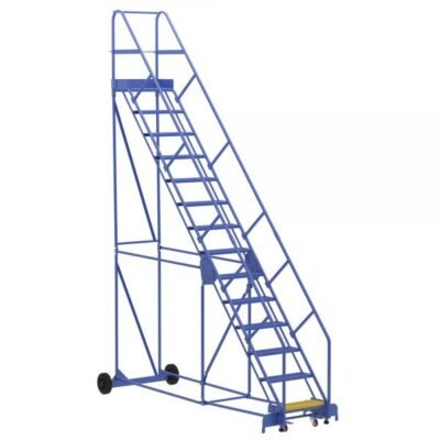 Vestil LAD-14-14-P-EZ 14-Step Perforated Warehouse Ladder w/ Easy Roll (176″ H)