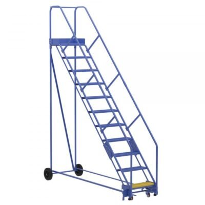 Vestil LAD-11-14-P-EZ 11-Step Perforated Warehouse Ladder w/ Easy Roll (140″ H)