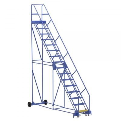 Vestil LAD-16-14-P-EZ 16-Step Perforated Warehouse Ladder w/ Easy Roll (196″ H)