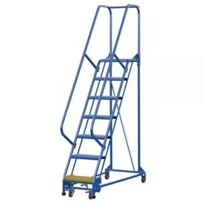 Vestil LAD-PW-18-7-G 7-Step Grip Strut Steel Warehouse Ladder (100″ H)