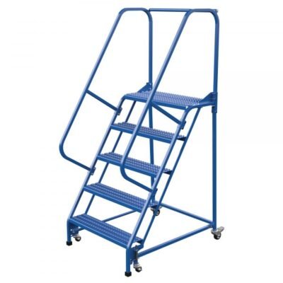 Vestil LAD-PW-32-5-G 5-Step Grip Strut Warehouse Ladder (80″ H, 32″ Wide)