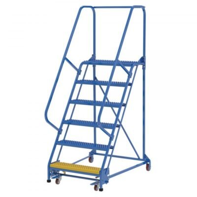 Vestil LAD-PW-32-6-G 6-Step Grip Strut Steel Warehouse Ladder (90″ H)