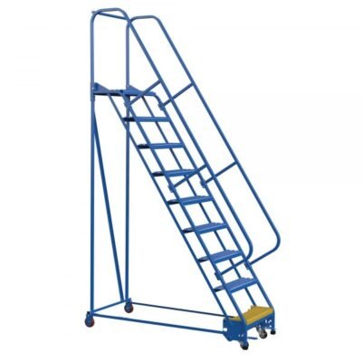 Vestil LAD-PW-26-9-G 9-Step Grip Strut Steel Warehouse Ladder (120″ H)