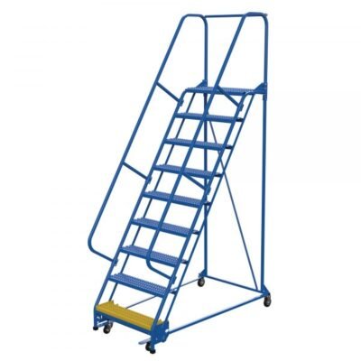 Vestil LAD-PW-32-9-G 9-Step Grip Strut Steel Warehouse Ladder (120″ H)