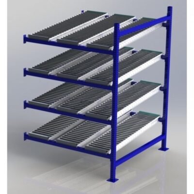Unex CF99SR48484-A 48in x 48in Gravity Flow Roller Rack Adder Unit, 4-Tier