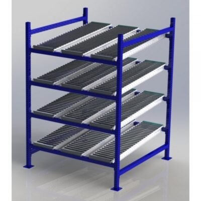 Unex CF99SR48484-S 48in x 48in Gravity Flow Roller Rack Starter Kit, 4-Tier