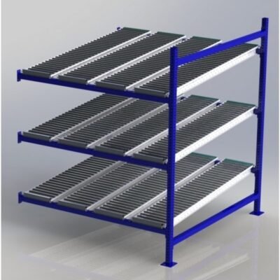 Unex CF99SR60603-A 60in x 60in Gravity Flow Roller Rack Adder Unit, 3-Tier