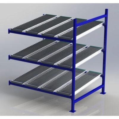 Unex CF99SR60483-A 60in W x 48in D Gravity Flow Roller Rack Adder Unit, 3-Tier