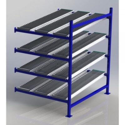 Unex CF99SR48604-A 48in W x 60in D Gravity Flow Roller Rack Adder Unit, 4-Tier