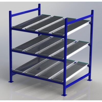 Unex CF99SR60483-S 60in W x 48in D Gravity Flow Roller Rack Starter Kit, 3-Tier