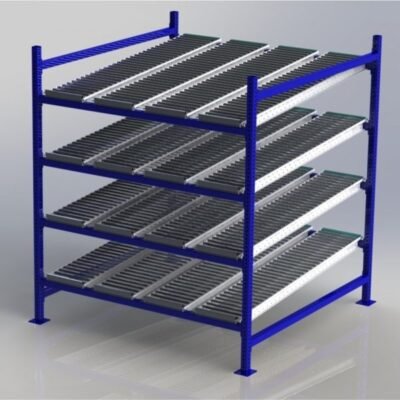 Unex CF99SR60604-S 60in x 60in Gravity Flow Roller Rack Starter Kit, 4-Tier