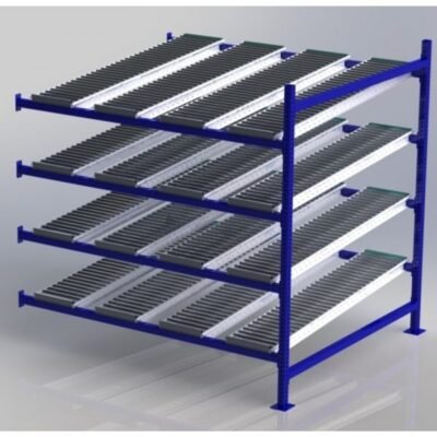 Unex CF99SR72604-A 72in W x 60in D Gravity Flow Roller Rack Adder Unit, 4-Tier