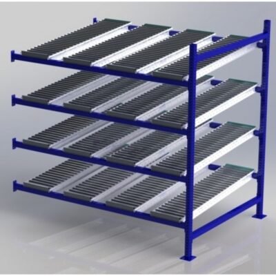 Unex CF99SR72484-A 72in W x 48in D Gravity Flow Roller Rack Adder Unit, 4-Tier