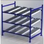 Unex CF99SR72483-S 72in W x 48in D Gravity Flow Roller Rack Starter Kit, 3-Tier