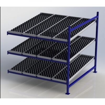 Unex CF99SW72723-A 72in x 72in Gravity Flow Skatewheel Rack Adder Unit, 3-Tier