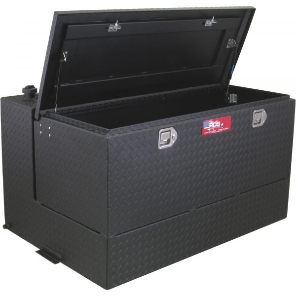 RDS 72367PC Aluminum Transfer Fuel Tank/Toolbox Combo 95 Gal L-Shaped Black Diamond Plate - Image 2