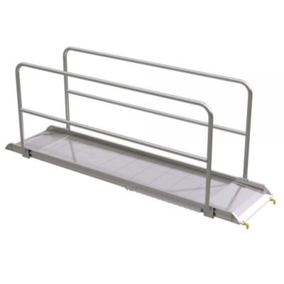 Vestil AWR-28-10B-HR 120in Aluminum Walk Ramp w/ Handrails 2200 Lb Cap.