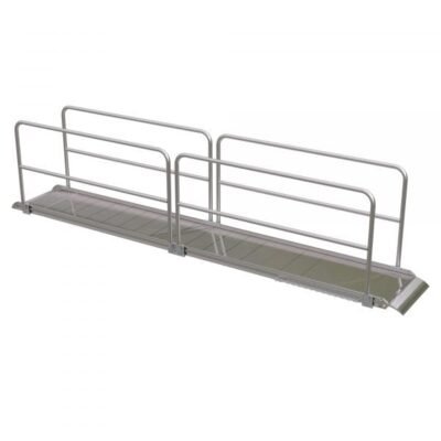 Vestil AWR-28-16A-HR 192in Aluminum Walk Ramp w/ Handrails 1000 Lb Cap.