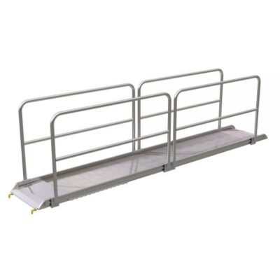Vestil AWR-28-14B-HR 168in Aluminum Walk Ramp w/ Handrails, 1600 Lb Capacity