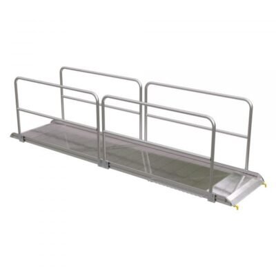 Vestil AWR-38-12B-HR 144in Aluminum Walk Ramp w/ Handrails 1900 Lb Cap.