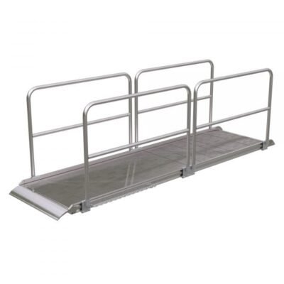 Vestil AWR-38-12A-HR 144in Aluminum Walk Ramp w/ Handrails 1900 Lb Cap.