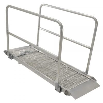 Vestil AWR-G-38-16A-HR 38in Aluminum Ramp w/ Handrail 1000 Lb Cap.
