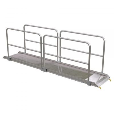 Vestil AWR-28-12B-HR 144in Aluminum Walk Ramp w/ Handrails 1900 Lb Cap.