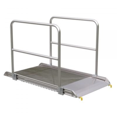 Vestil AWR-38-6B-HR 72in Aluminum Walk Ramp w/ Handrails 2800 Lb Cap.